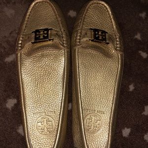 Tory Burch Kendrick Metallic tumbled leather